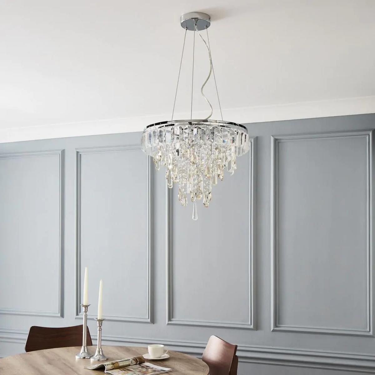 Eleanor Champagne Crystal Pendant, Chrome – image 2