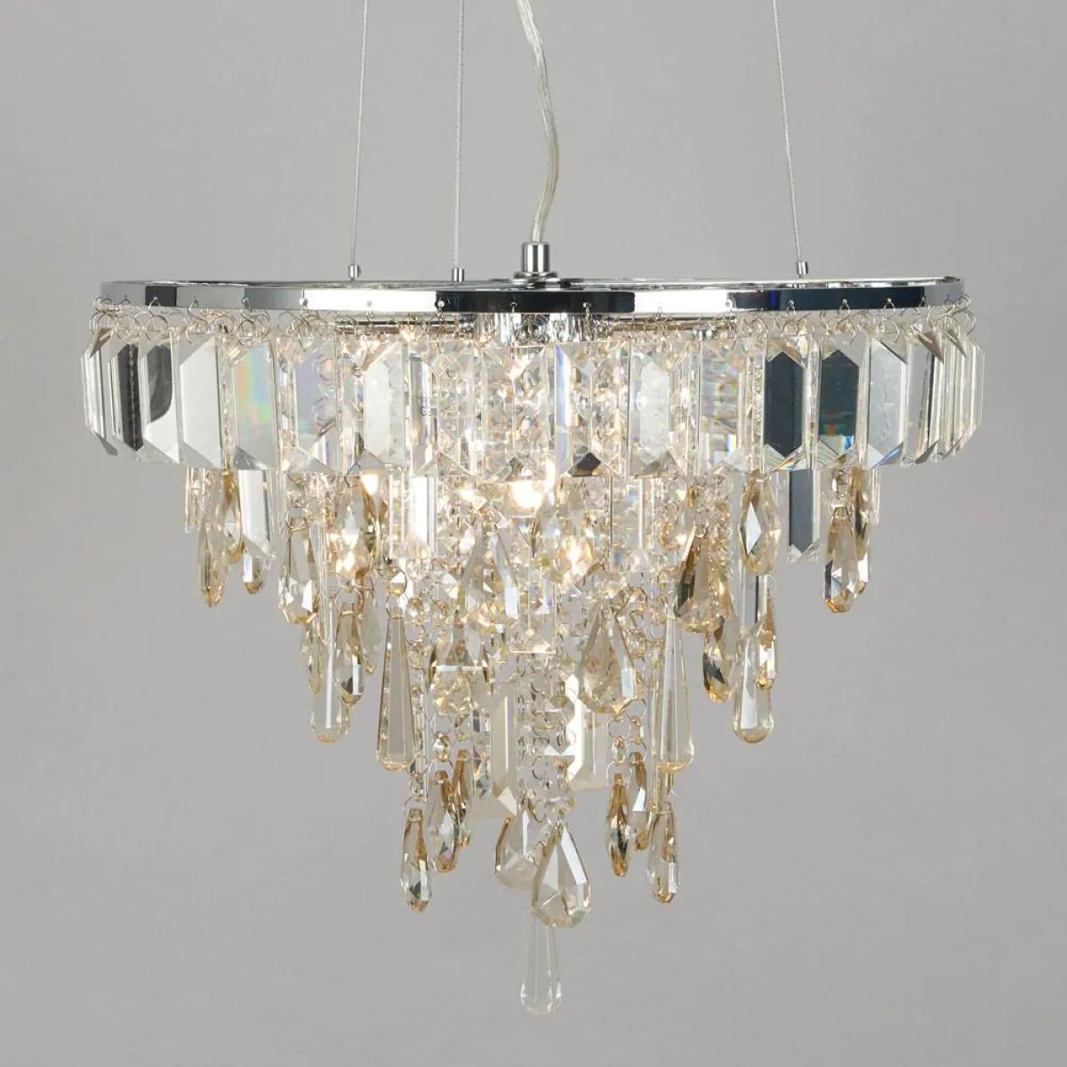 Eleanor Champagne Crystal Pendant, Chrome – image 3