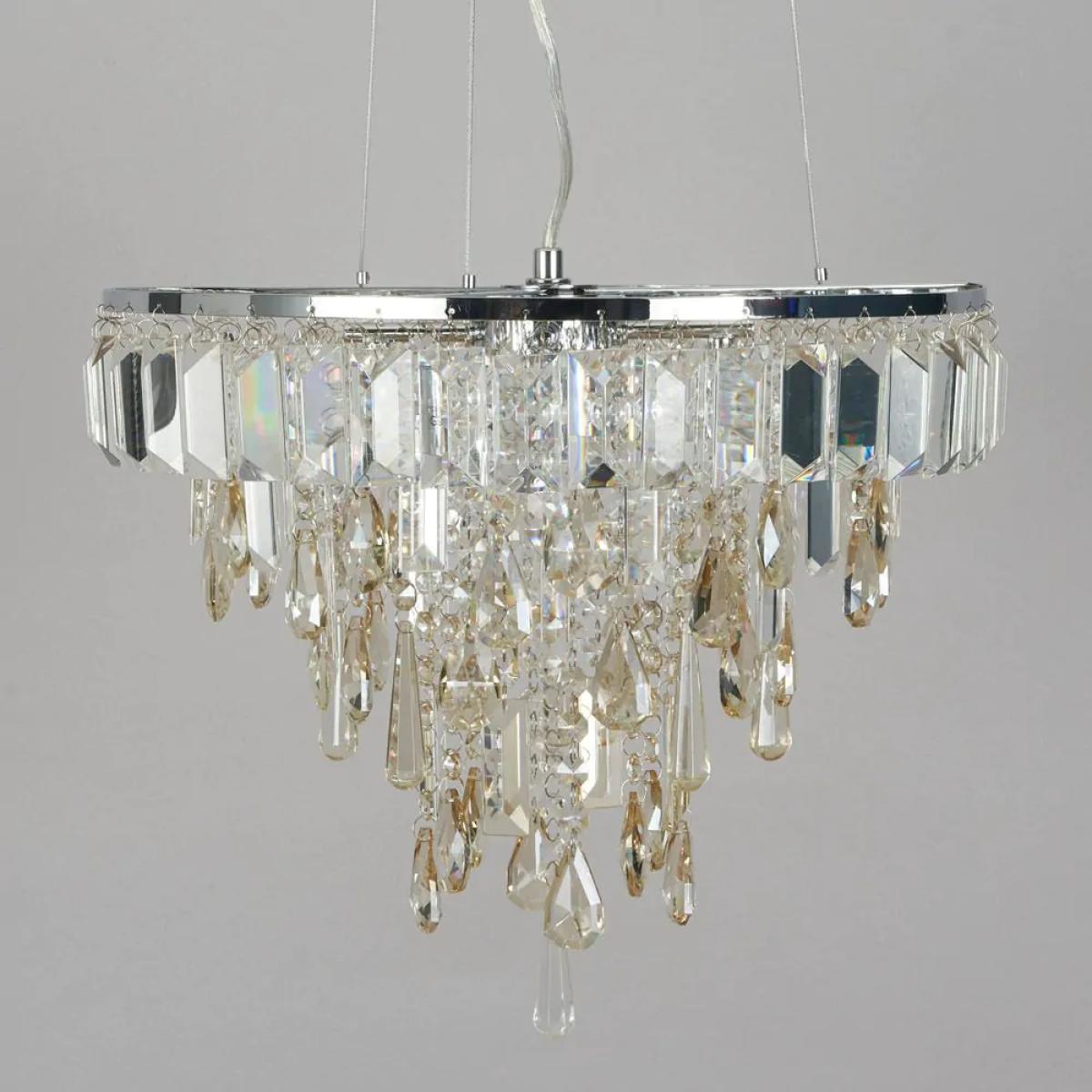 Eleanor Champagne Crystal Pendant, Chrome – image 4