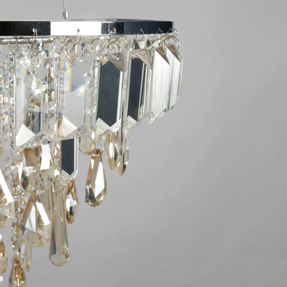 Eleanor Champagne Crystal Pendant, Chrome – image 5