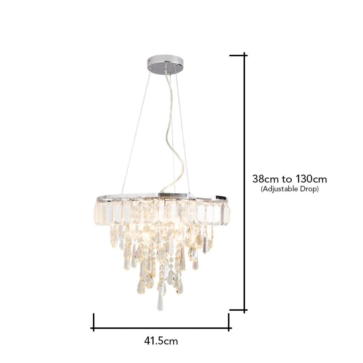 Eleanor Champagne Crystal Pendant, Chrome – image 9