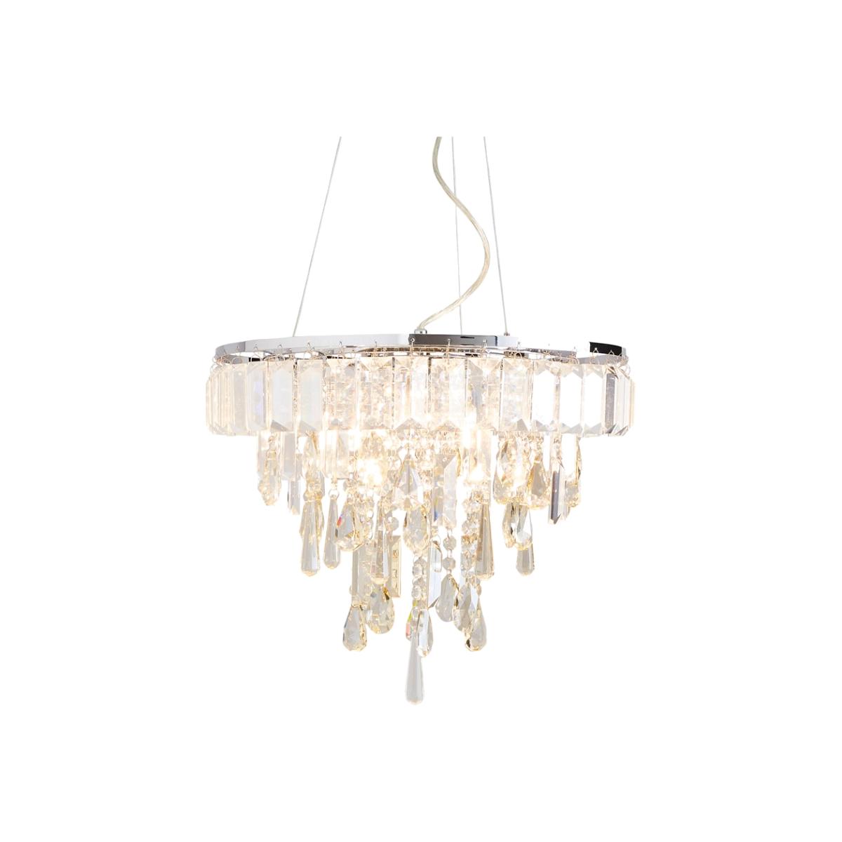 Eleanor Champagne Crystal Pendant, Chrome – image 1