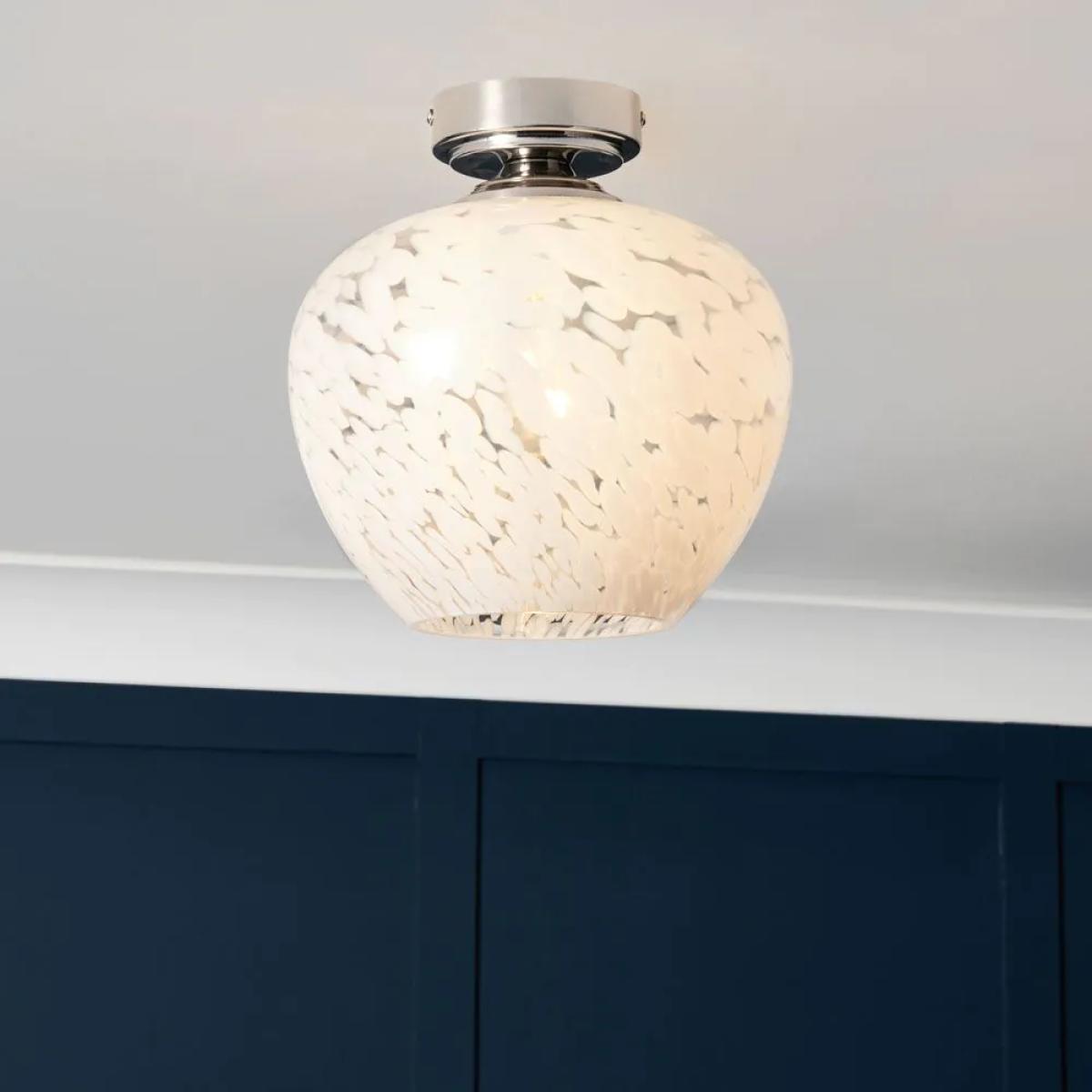 Agnes Flakestone Semi Flush Ceiling Light, Nickel – image 2