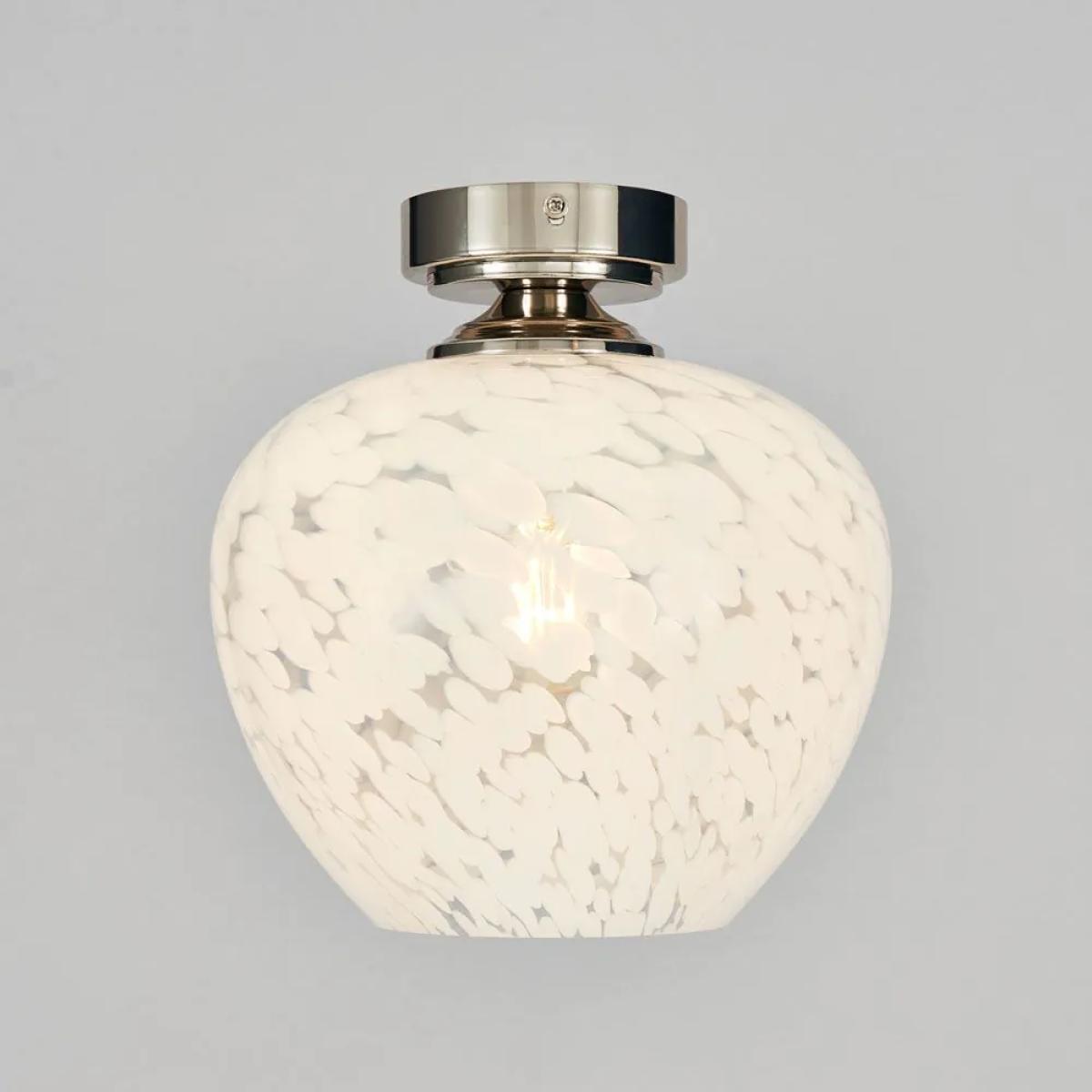 Agnes Flakestone Semi Flush Ceiling Light, Nickel – image 3
