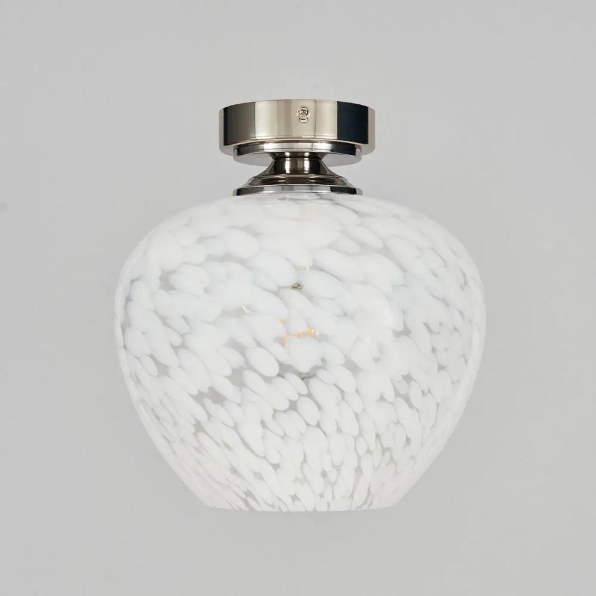 Agnes Flakestone Semi Flush Ceiling Light, Nickel – image 4