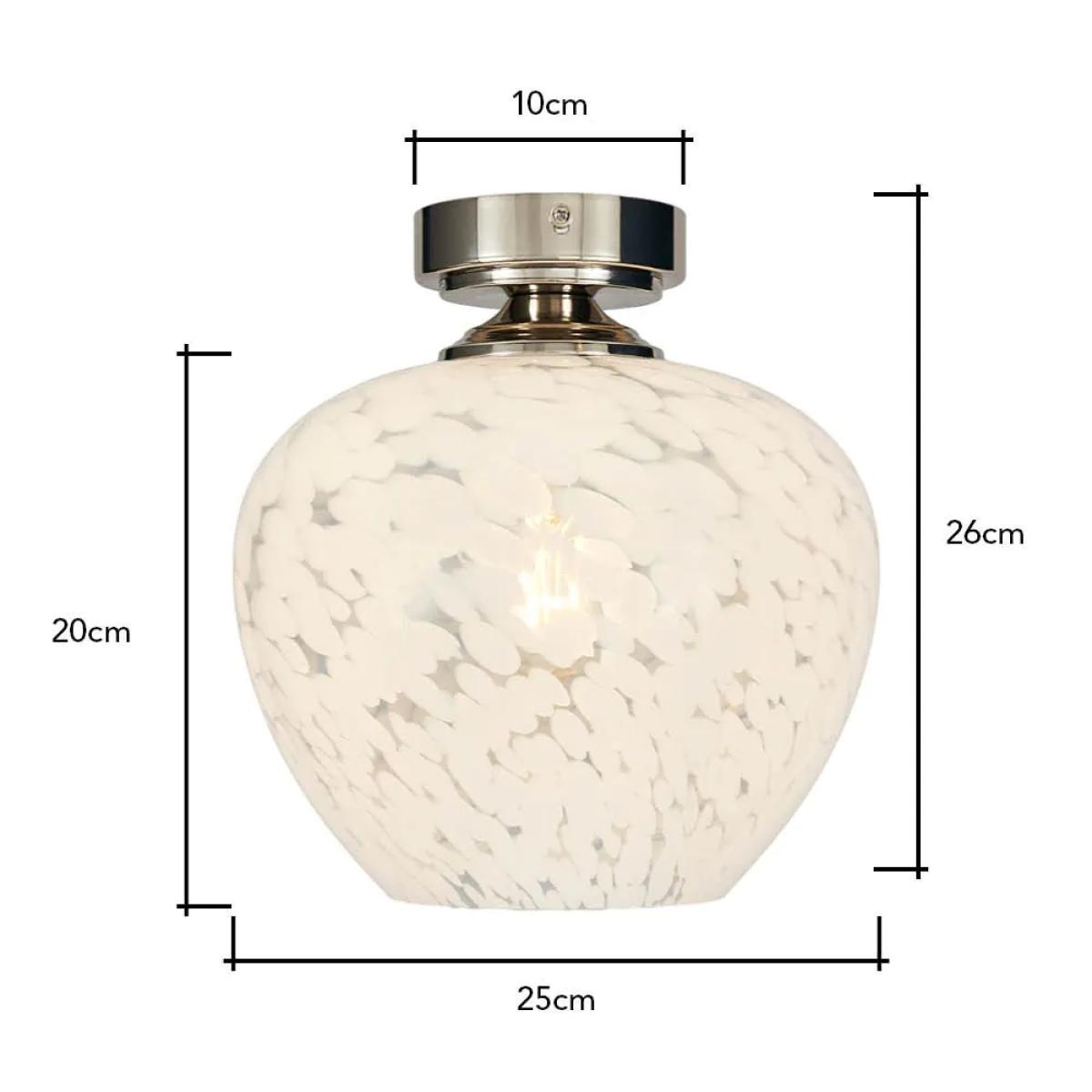 Agnes Flakestone Semi Flush Ceiling Light, Nickel – image 6