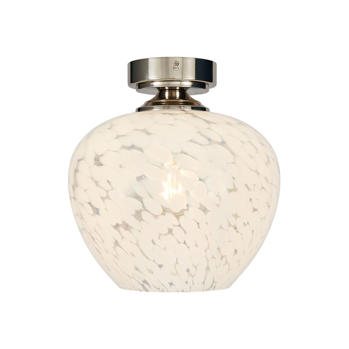Agnes Flakestone Semi Flush Ceiling Light, Nickel – image 1