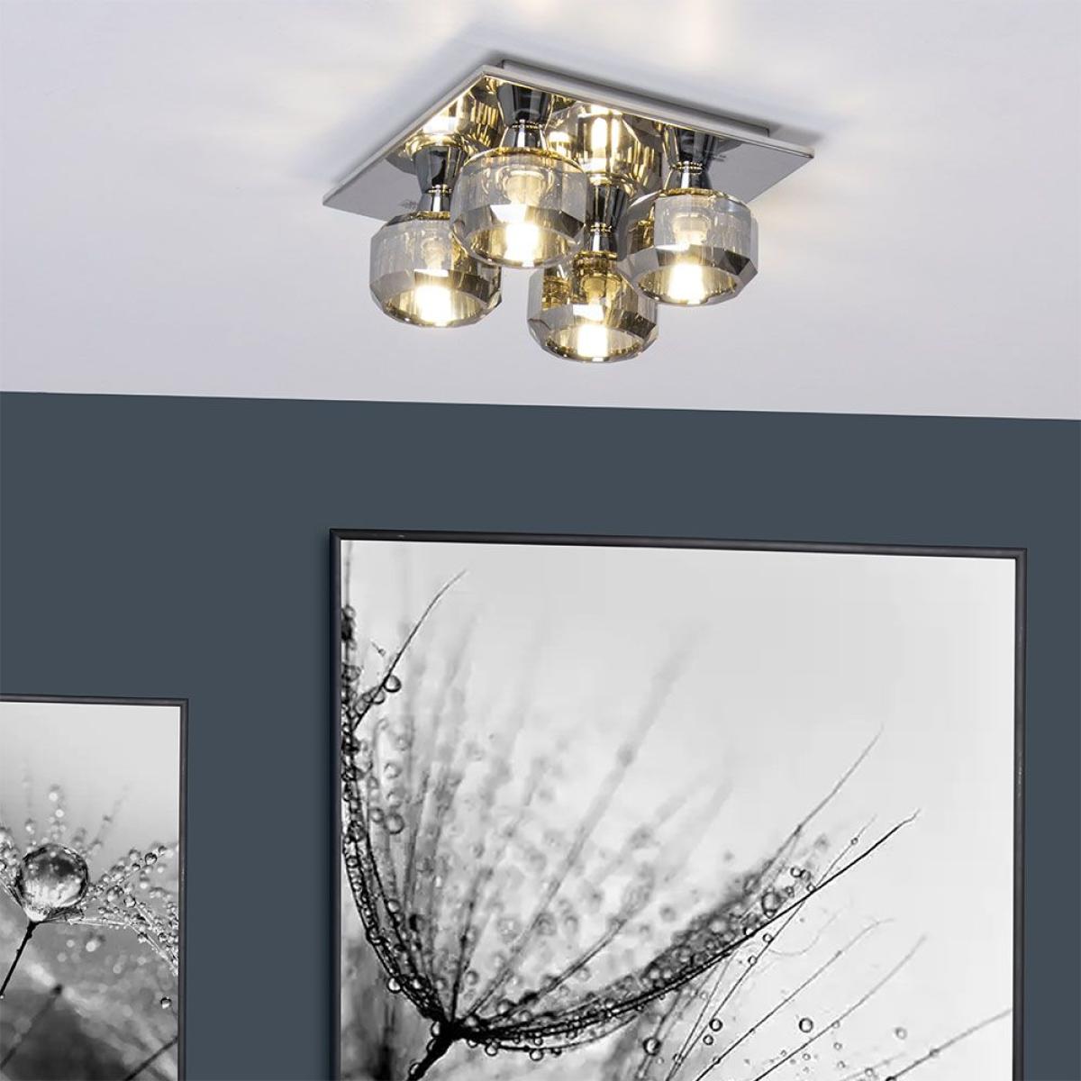 Allie Flush Ceiling Light, Smoke – image 2