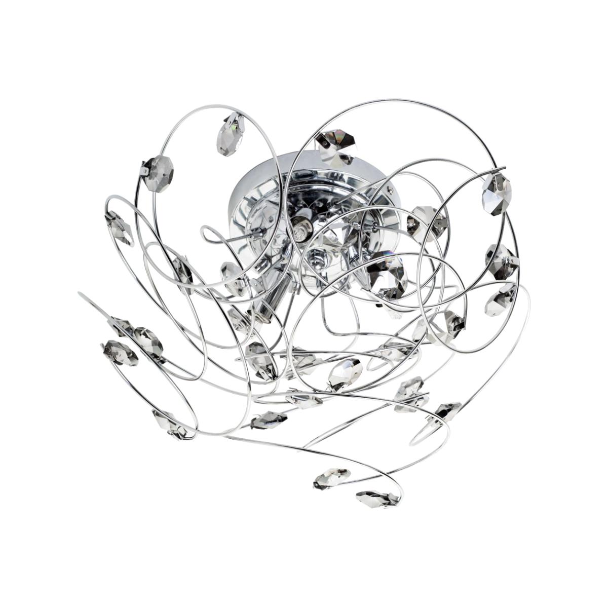 Othello Flush Light with Smoke Glass, Chrome