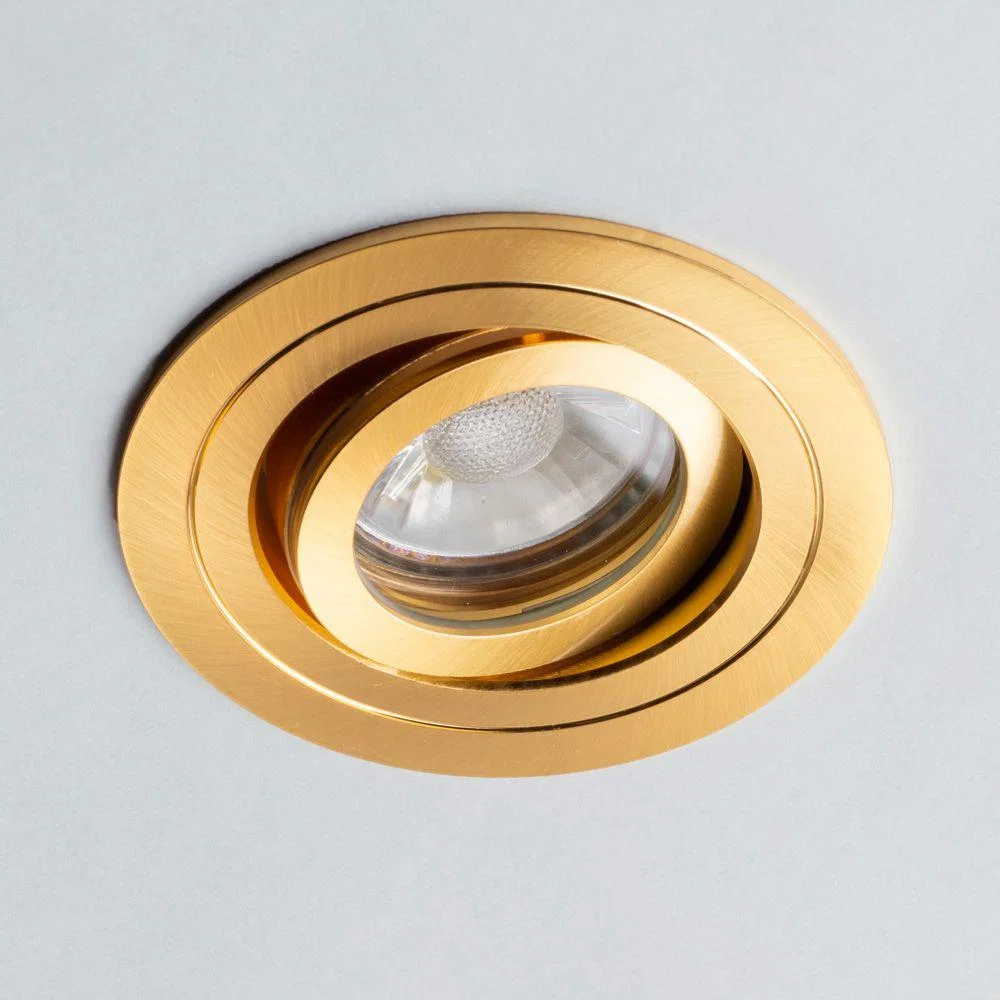 Fion Circular IP65 Tiltable Downlight, Satin Brass – image 4