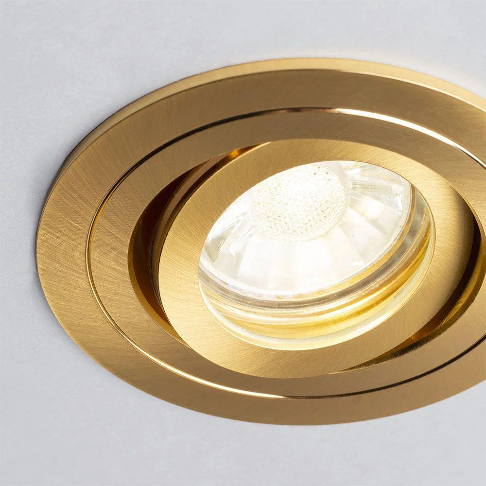 Fion Circular IP65 Tiltable Downlight, Satin Brass – image 5