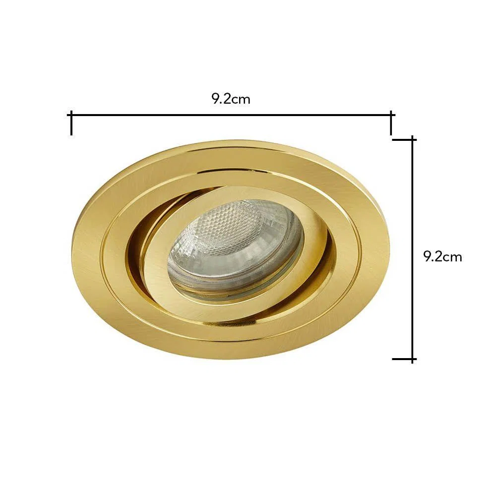 Fion Circular IP65 Tiltable Downlight, Satin Brass – image 7