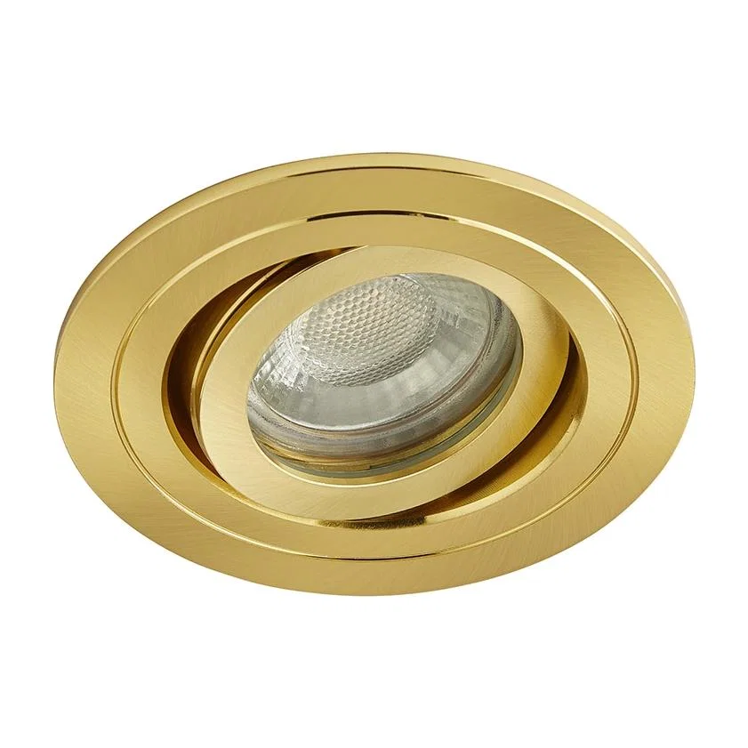 Fion Circular IP65 Tiltable Downlight, Satin Brass – image 1