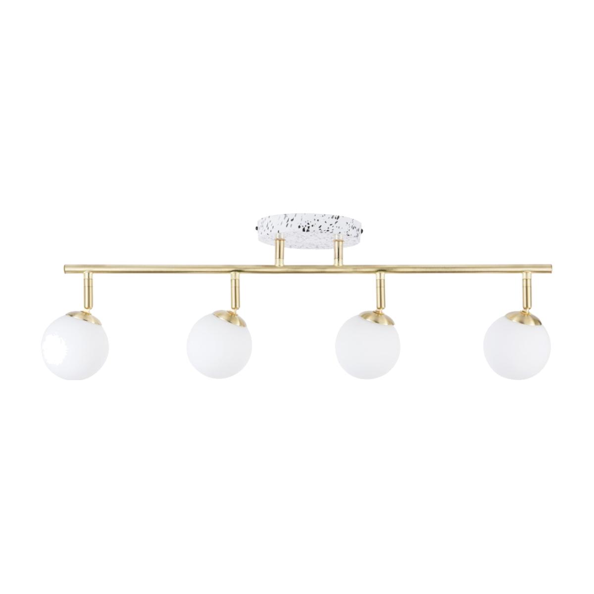 Lott Terrazzo Opal Ball 4 Light Spotlight Bar, Satin Brass – image 1