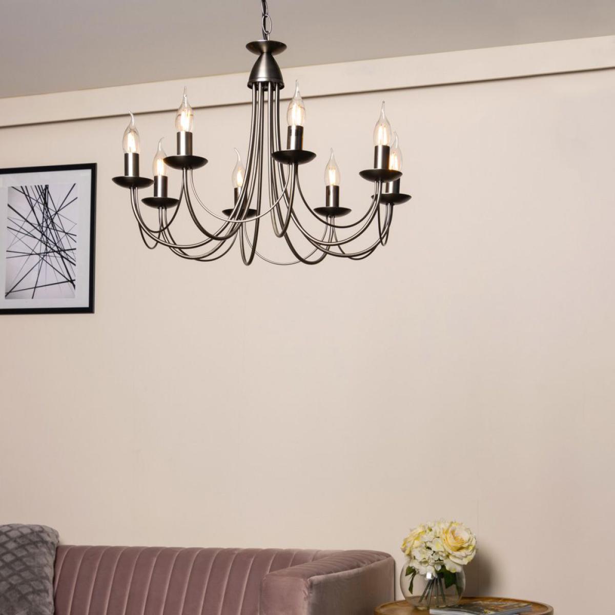 Marilyn 8 Light Chandelier, Pewter – image 2