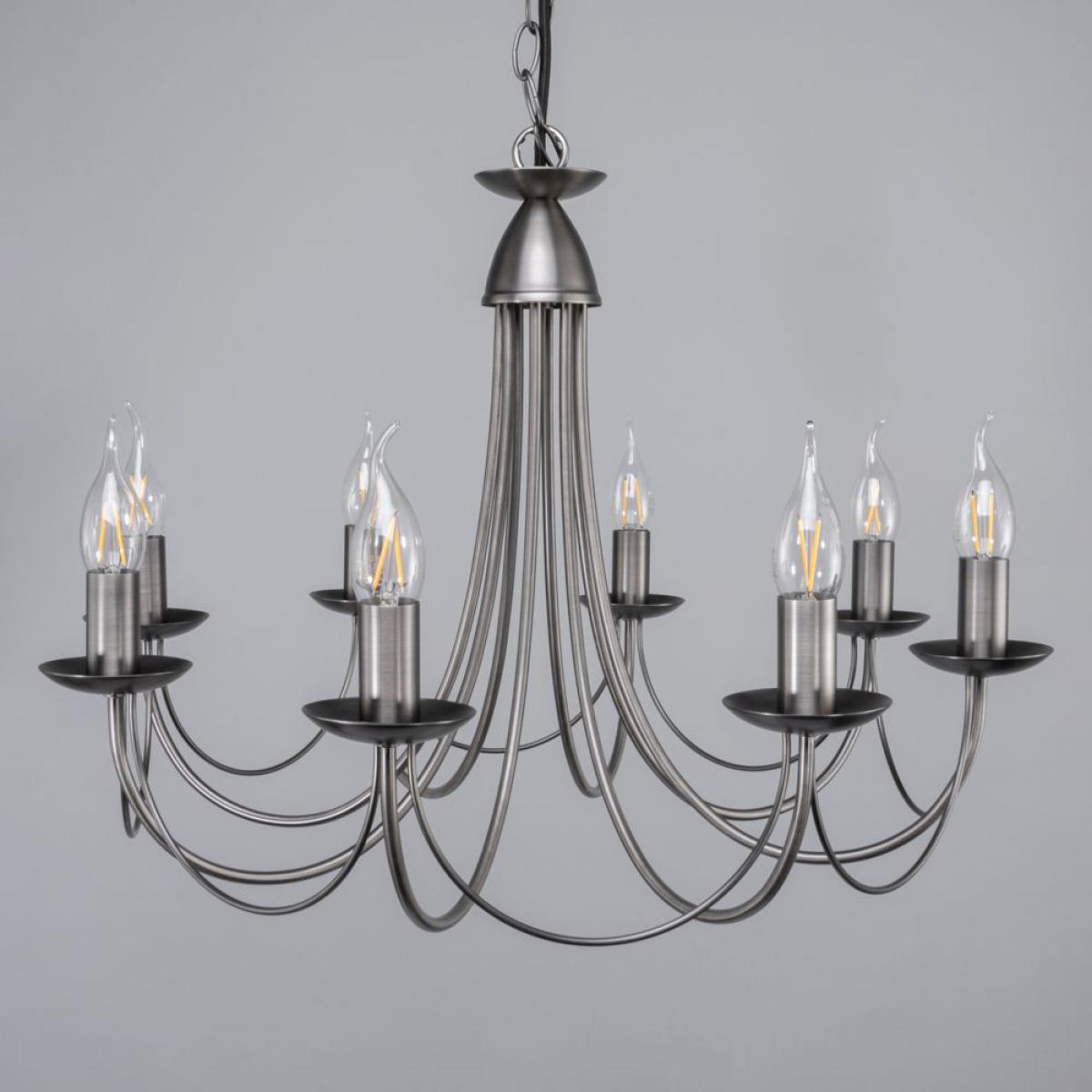Marilyn 8 Light Chandelier, Pewter – image 4
