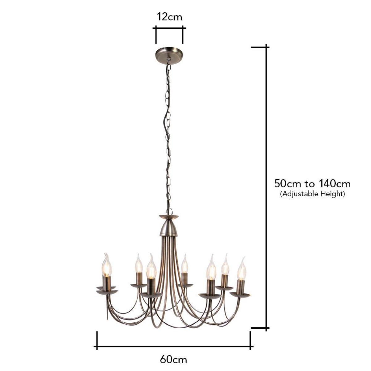 Marilyn 8 Light Chandelier, Pewter – image 8