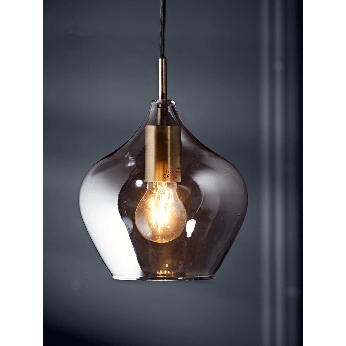 Bell Glass Pendant - Brass – image 1