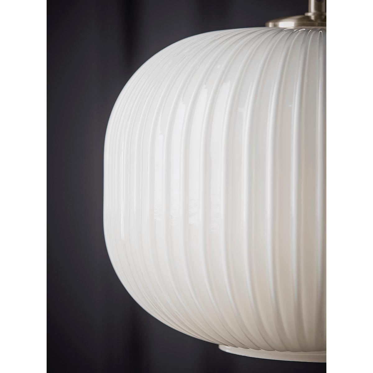 Fluted Milky Glass Pendant - Squoval – image 4