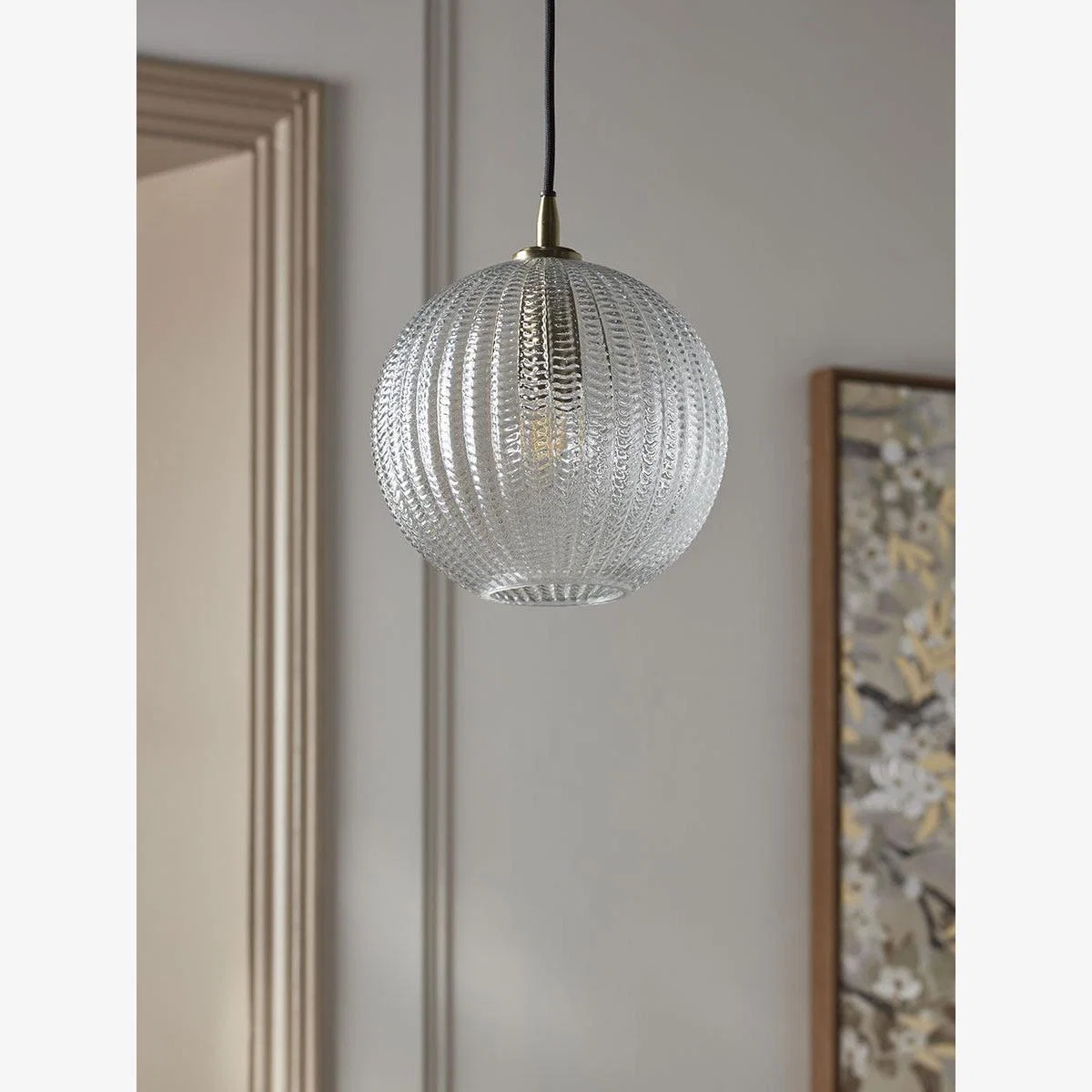 Herringbone Glass Pendant - Round – image 1