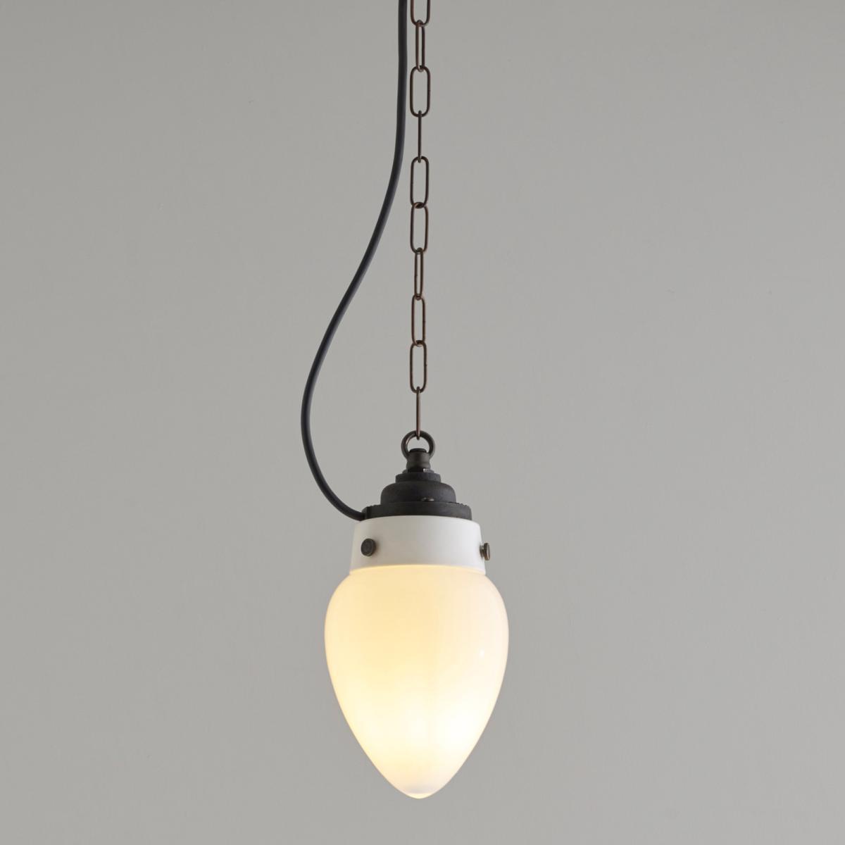 Pine Pendant Light in Opal & Weathered Brass 18.5cm – image 2