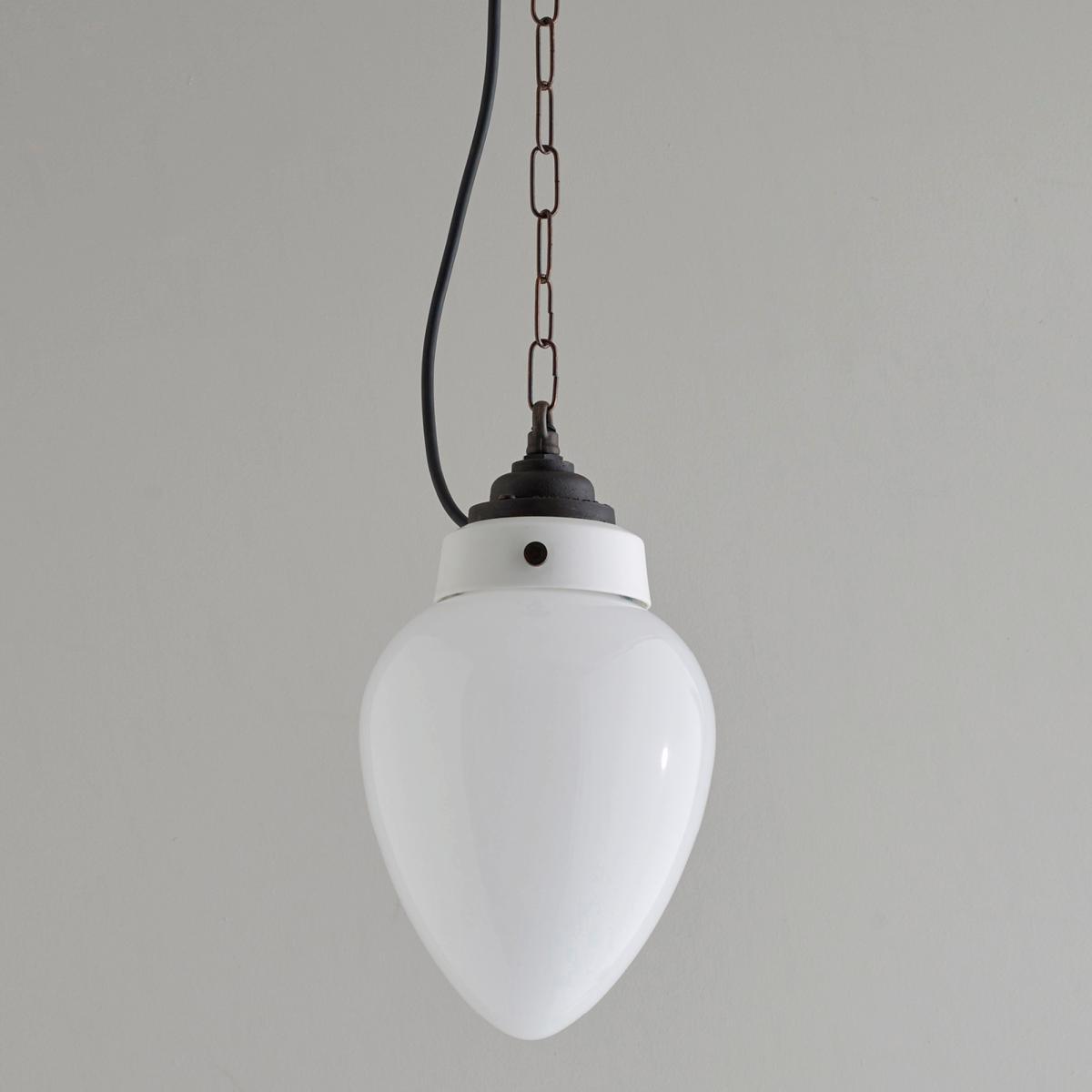 Pine Pendant Light in Opal & Weathered Brass 18.5cm – image 3
