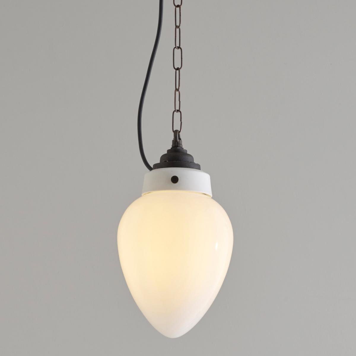 Pine Pendant Light in Opal & Weathered Brass 18.5cm – image 1
