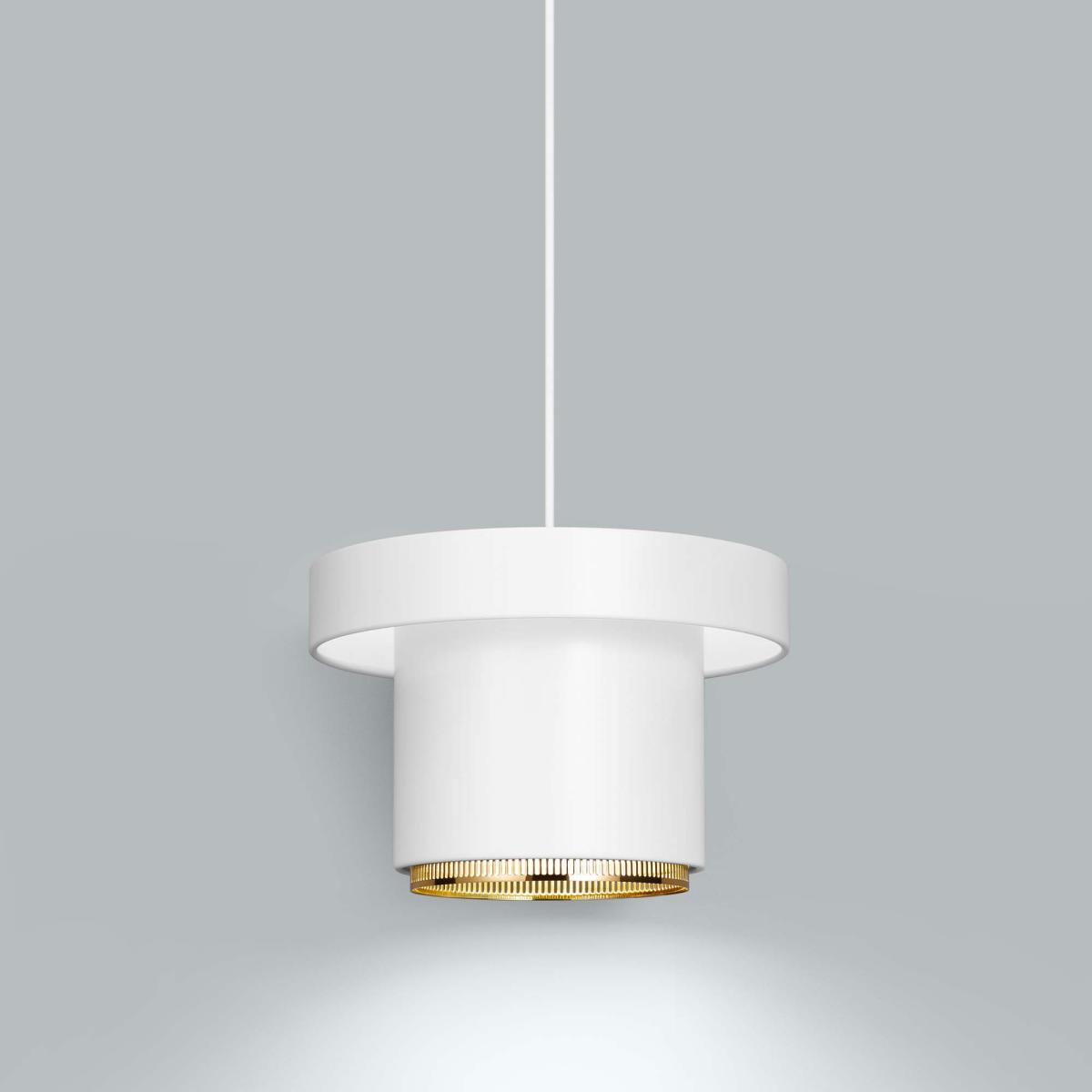 A201 Pendant Light in White & Brass – image 2