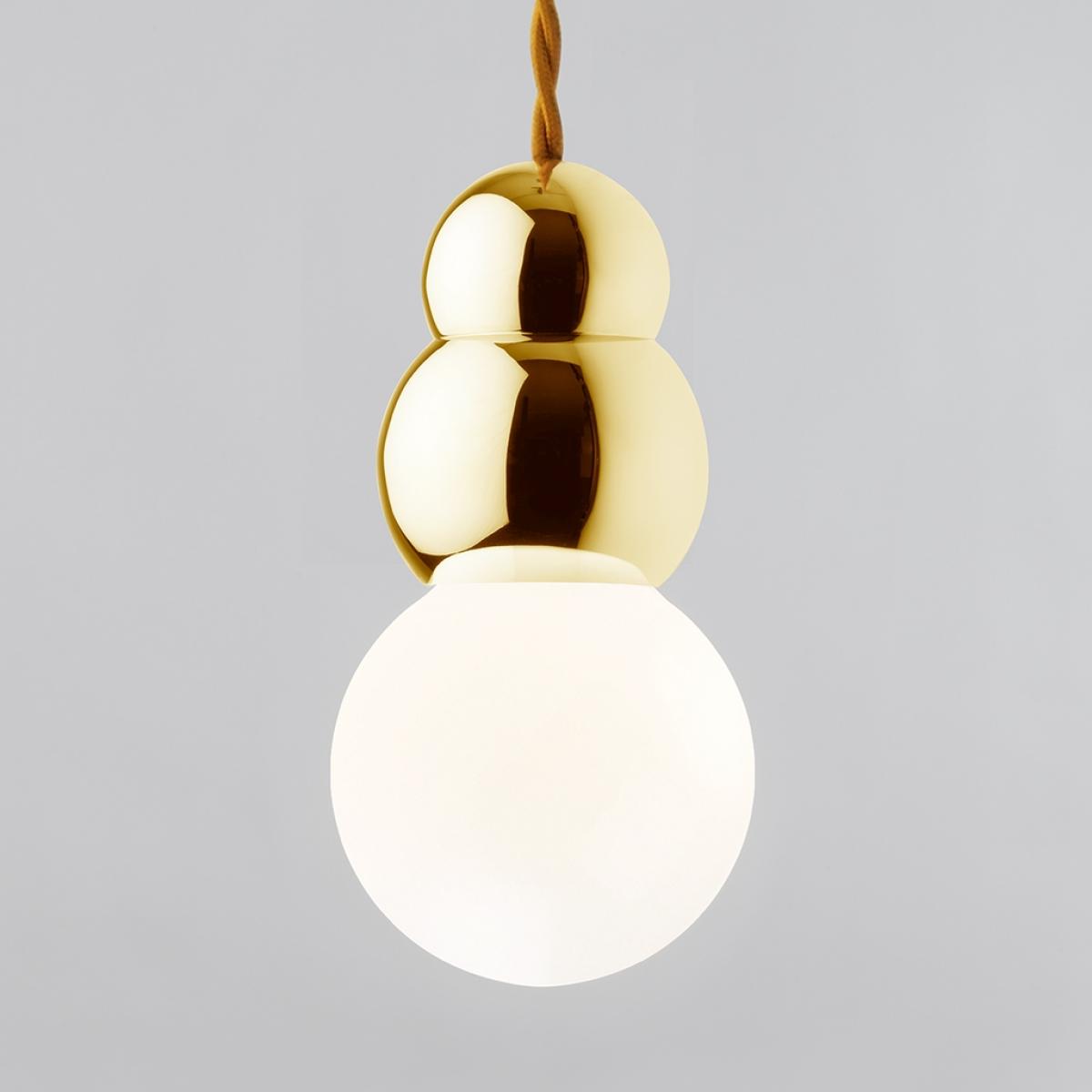 Ball Pendant Light with Flex Brass Large
