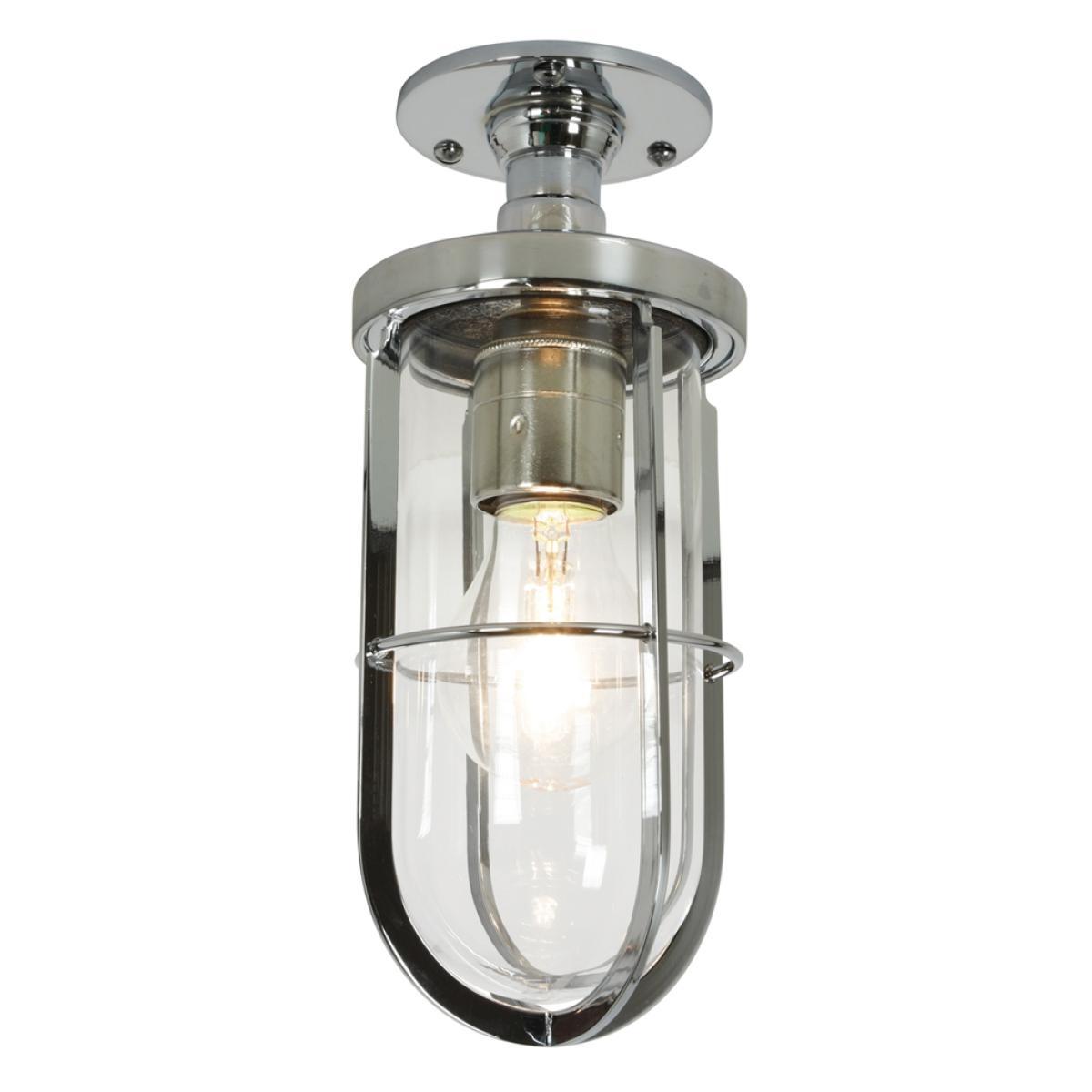 Weatherproof Ship's Ceiling Light Weathered Brass & Clear Glass – image 3