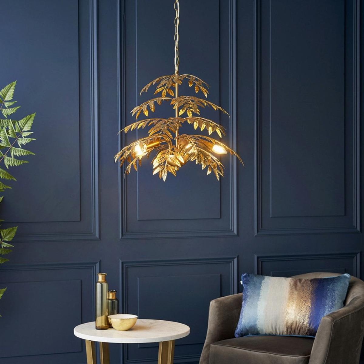 Aretha Leaf Chandelier, Brass – image 2