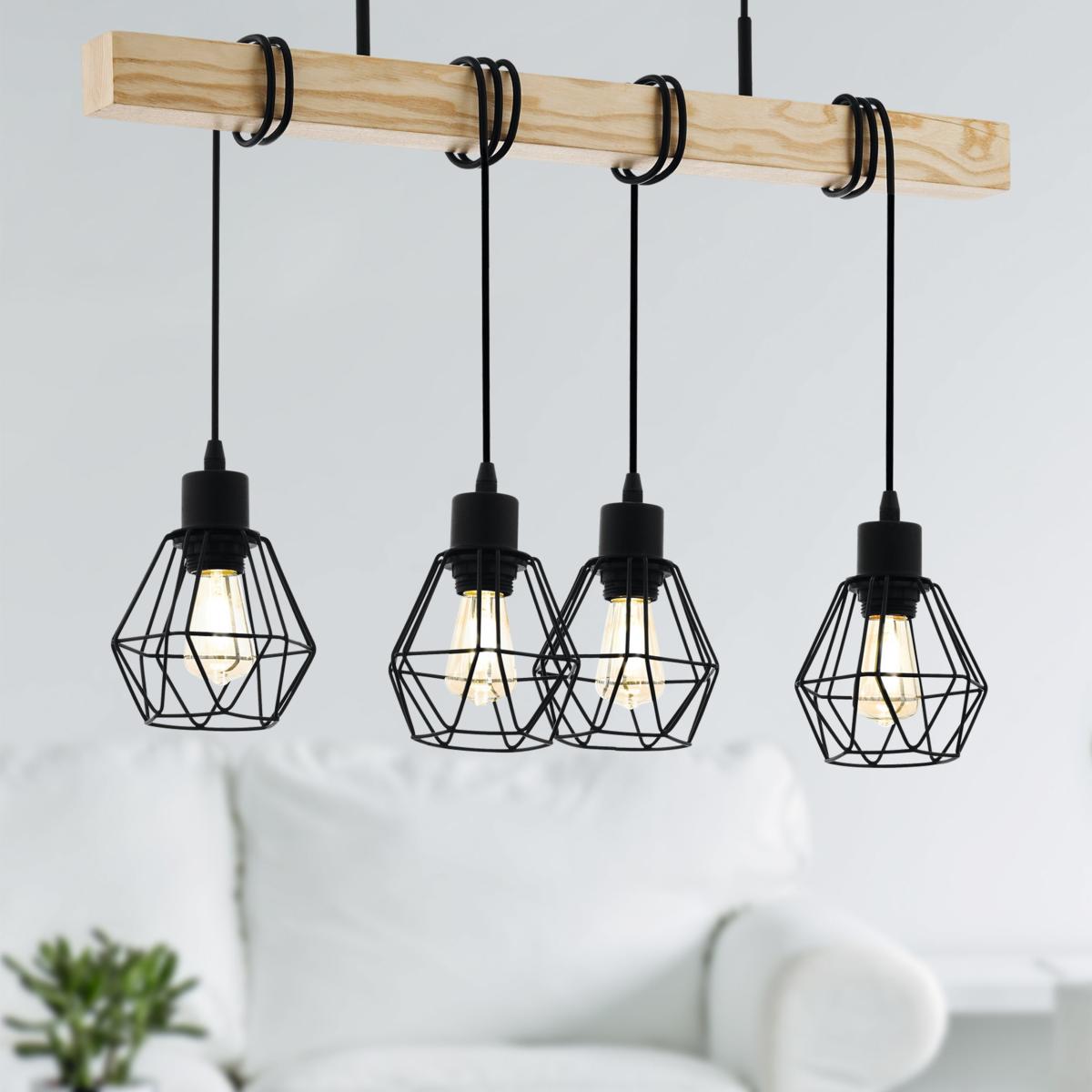 EGLO Townshend Industrial 4 Light Adjustable Diner Ceiling Light – image 1