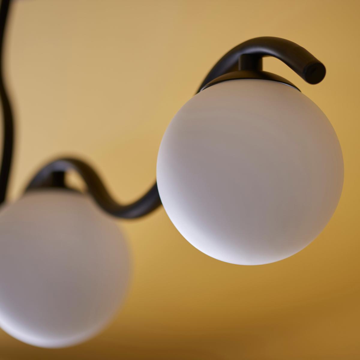 Wiggle 4 Light Dimmable Semi Flush Ceiling Fitting Black – image 3