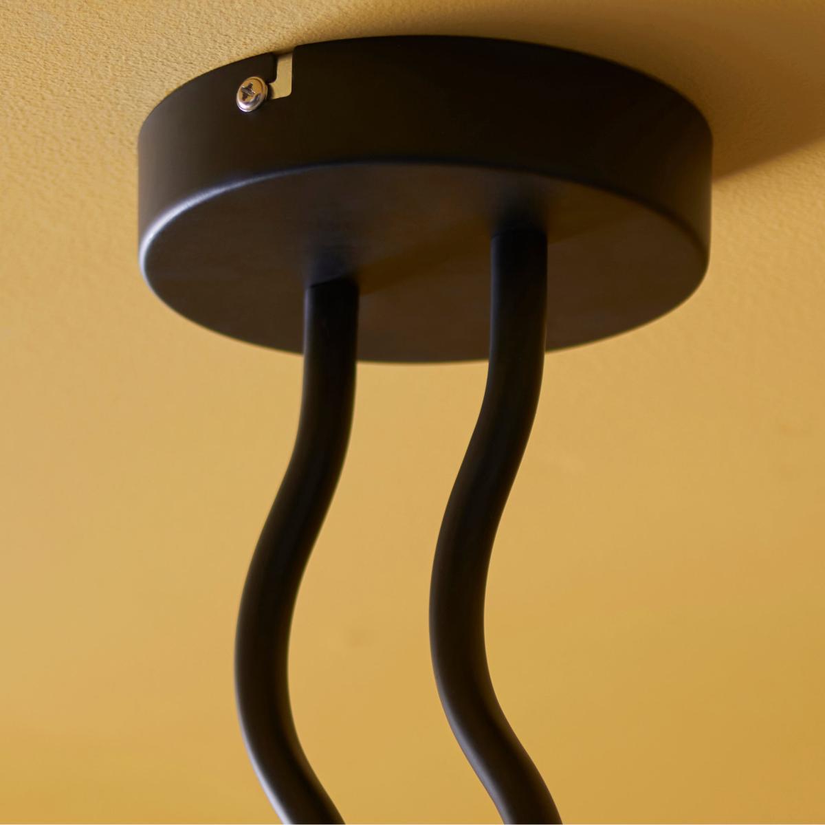 Wiggle 4 Light Dimmable Semi Flush Ceiling Fitting Black – image 4