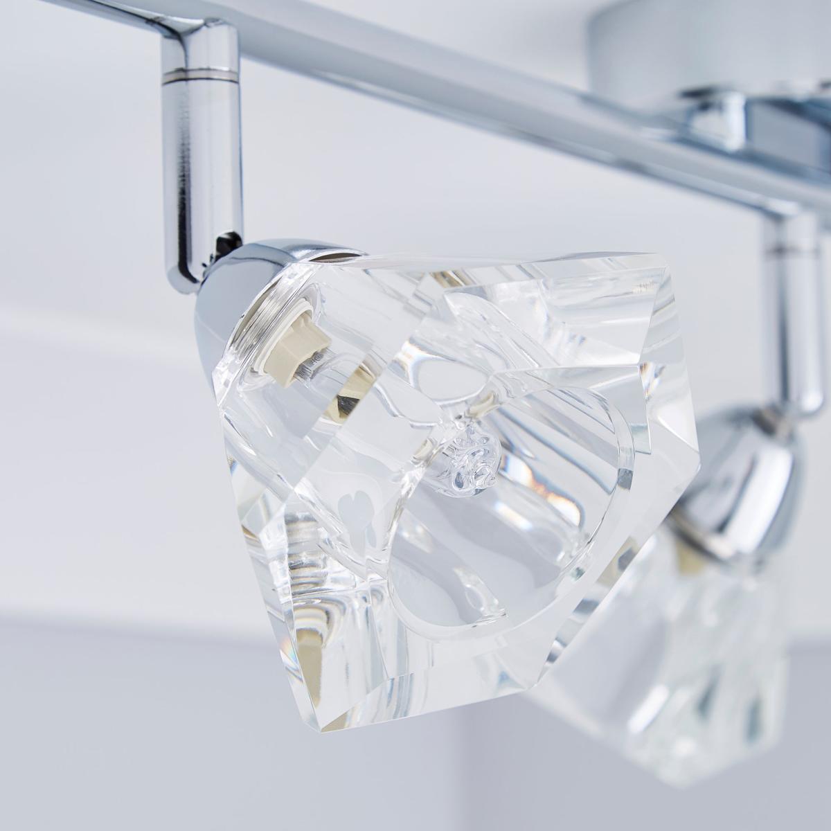 Khobi 3 Light Glass Spotlight Bar Silver – image 3