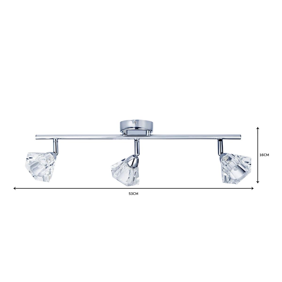Khobi 3 Light Glass Spotlight Bar Silver – image 7