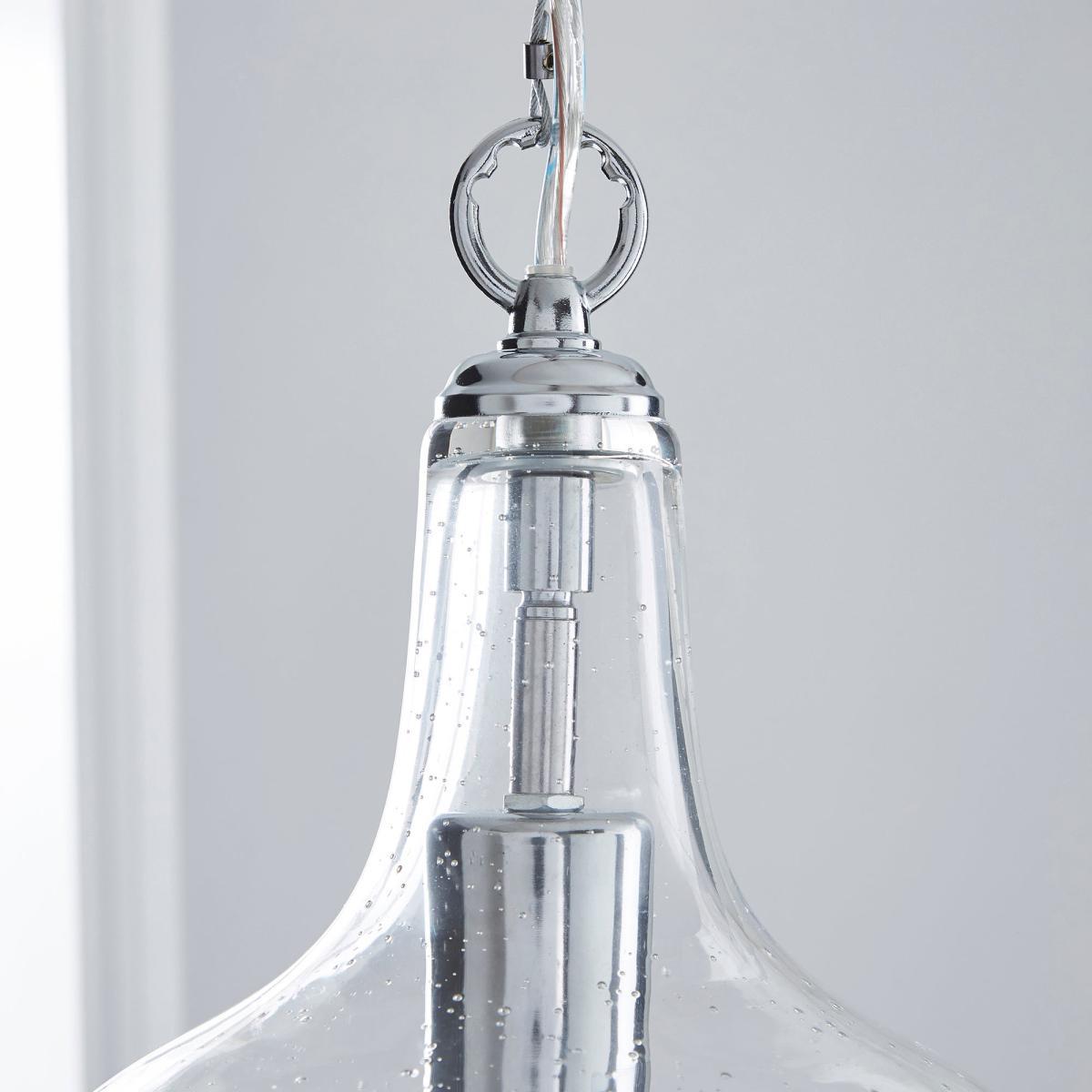 Lenny 1 Light Pendant Glass Ceiling Fitting Silver – image 3