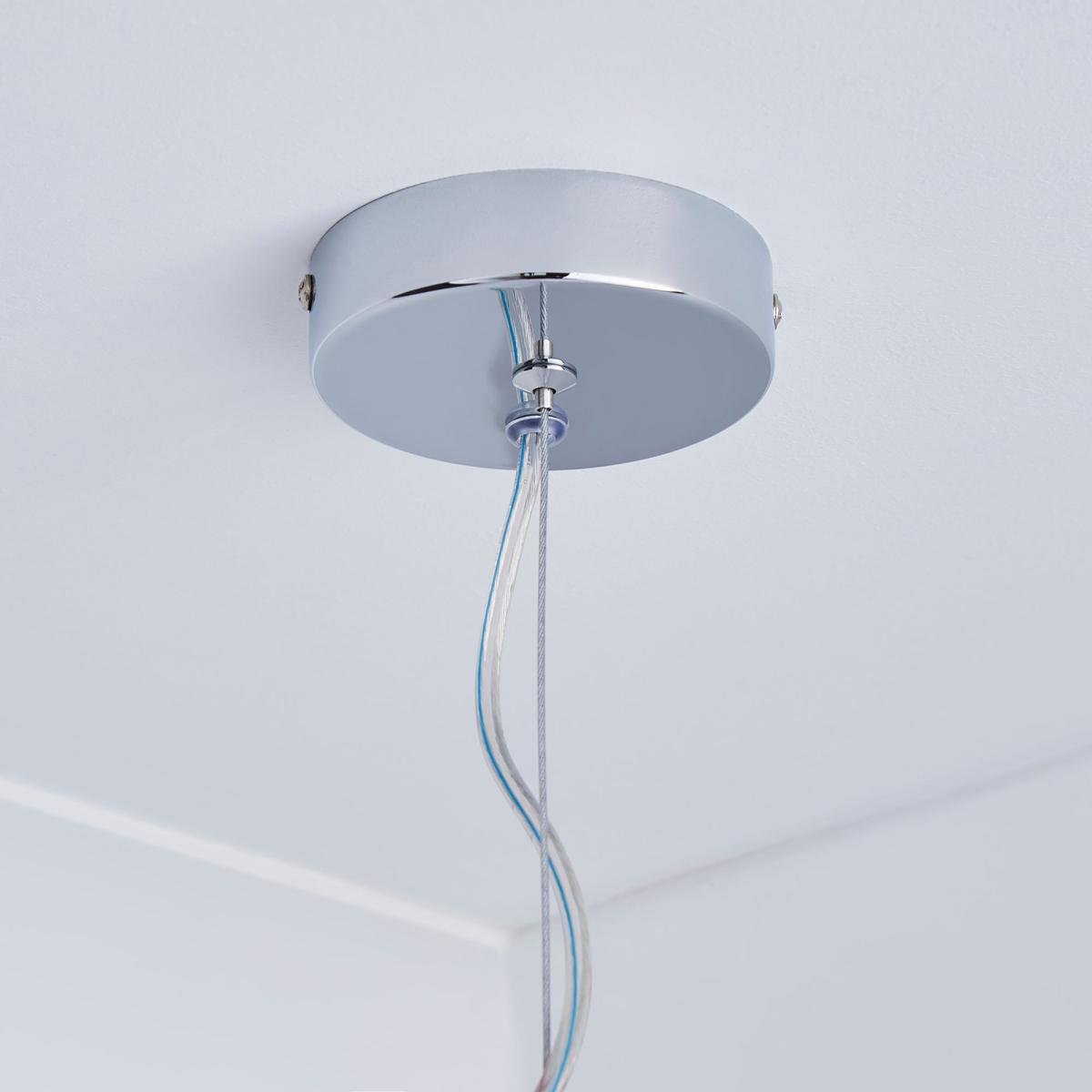 Lenny 1 Light Pendant Glass Ceiling Fitting Silver – image 4