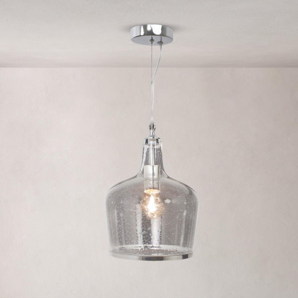 Lenny 1 Light Pendant Glass Ceiling Fitting Silver – image 7
