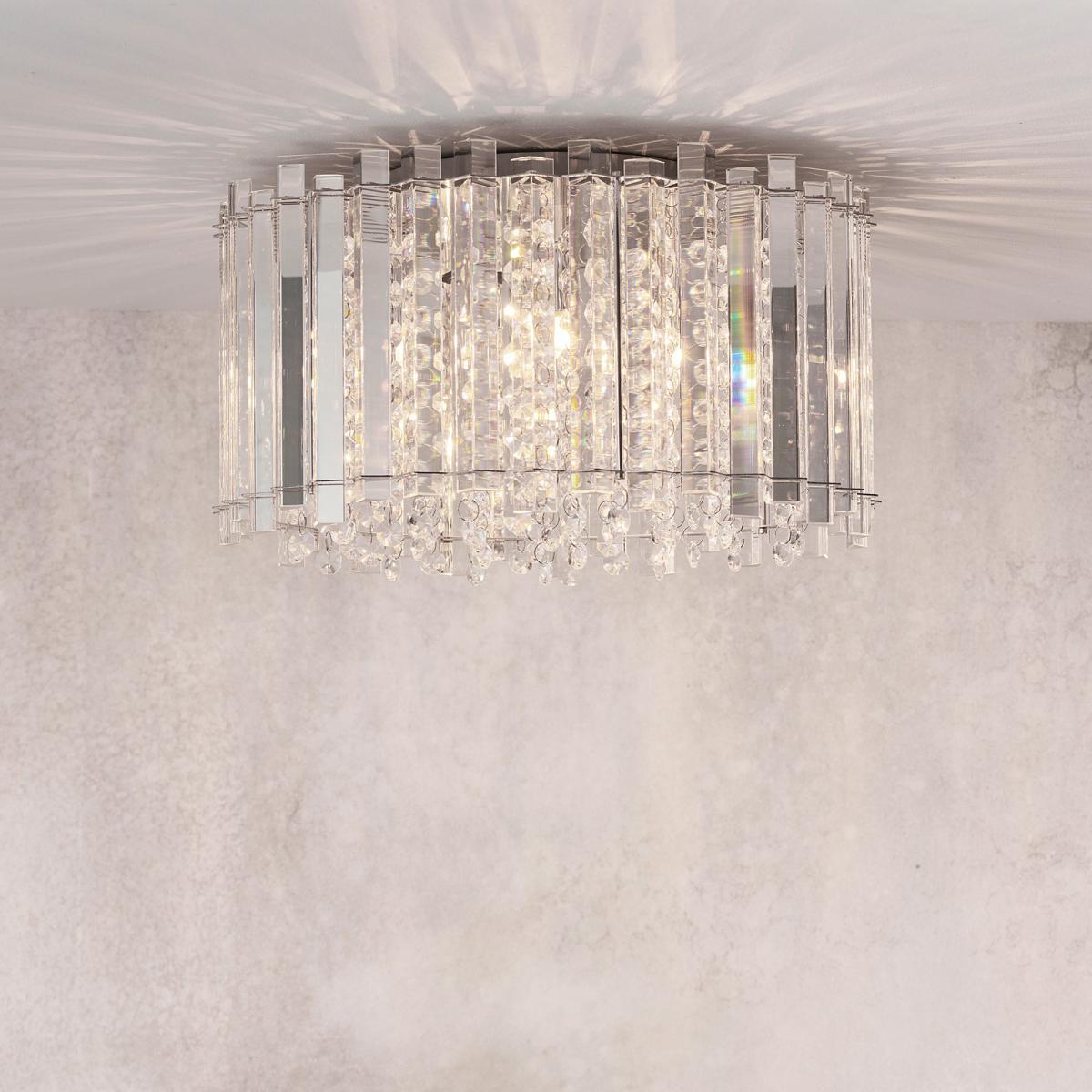 Vogue Crystal Blessing 4 Light Flush Ceiling Fitting Chrome – image 1