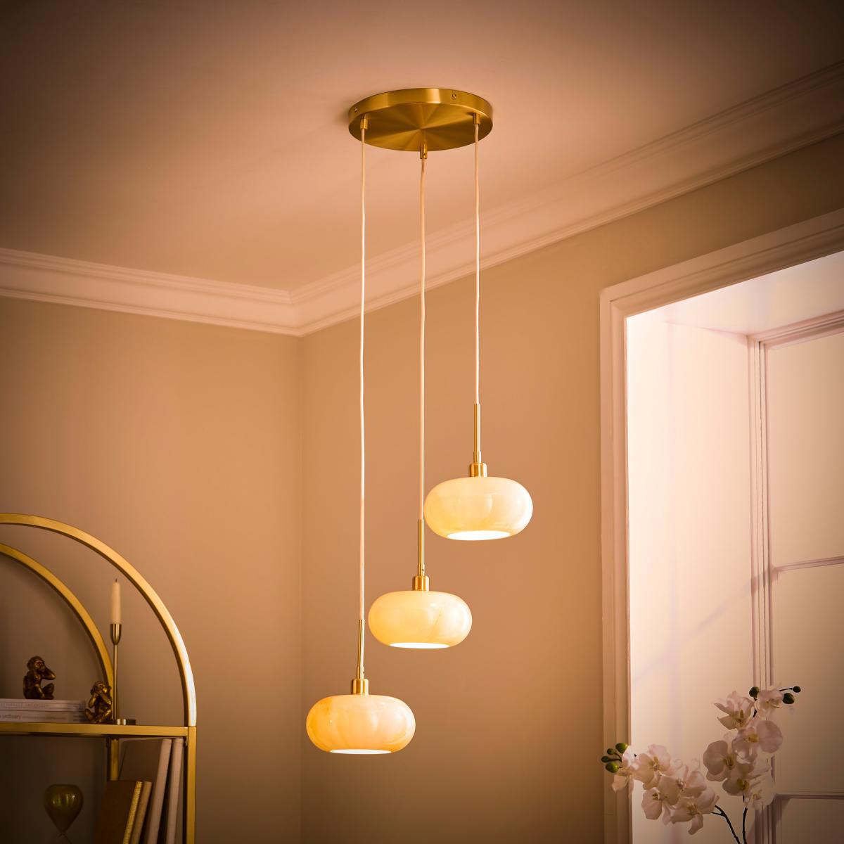 Lacey Alabaster Cluster Ceiling Light Gold – image 2