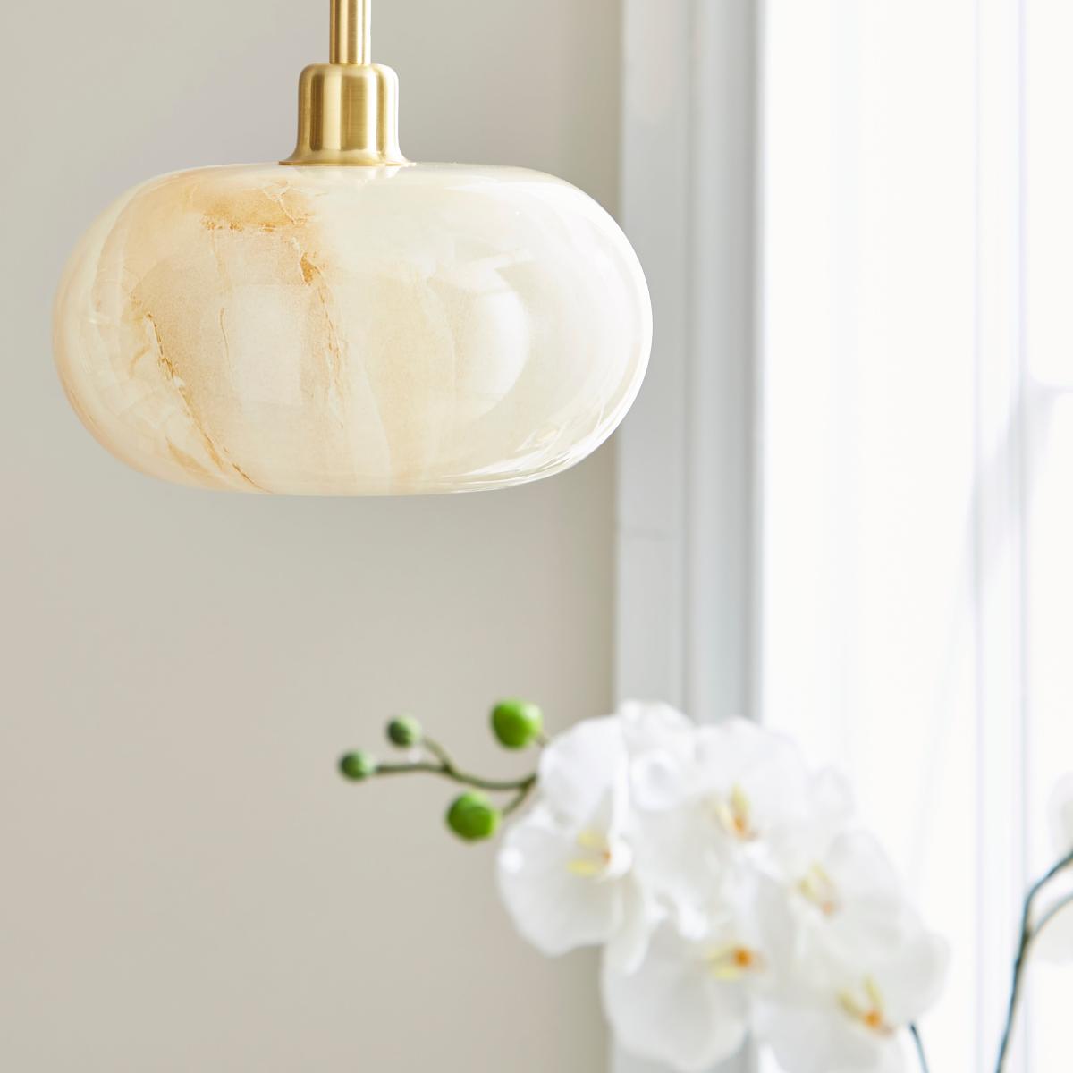 Lacey Alabaster Cluster Ceiling Light Gold – image 3