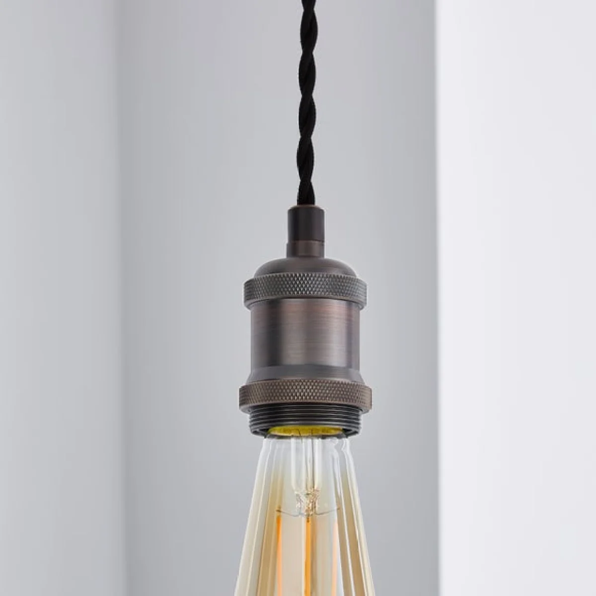 Return - Charlie Industrial Adjustable Pendant Flex Ceiling Light Cable Pewter – image 2
