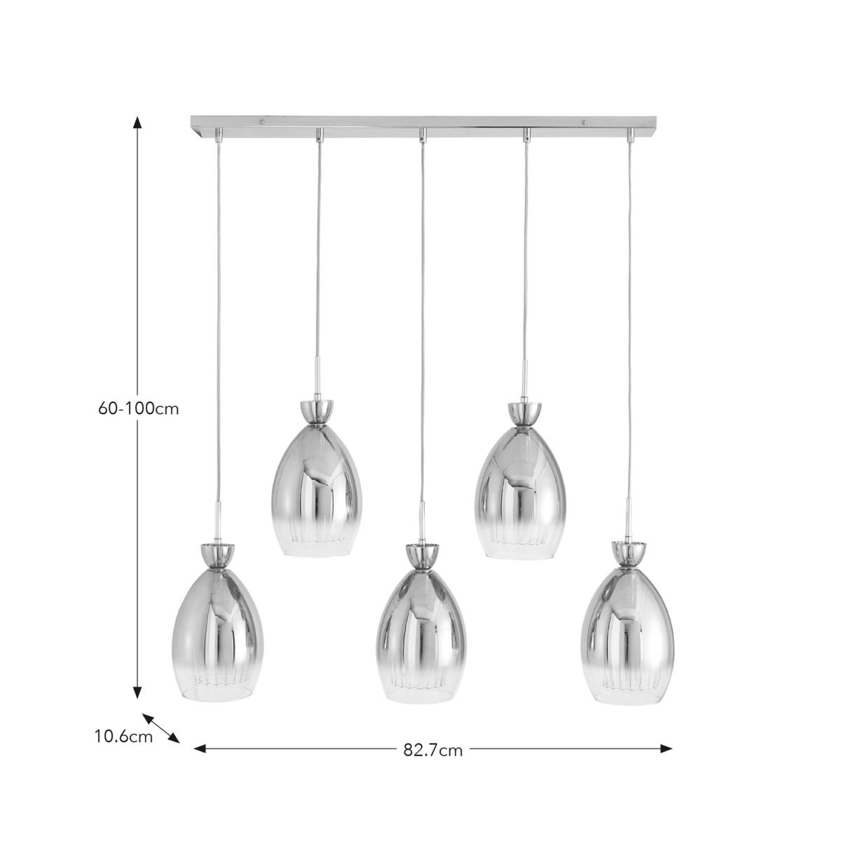Sylvia 5 Light Pendant Light Silver – image 6