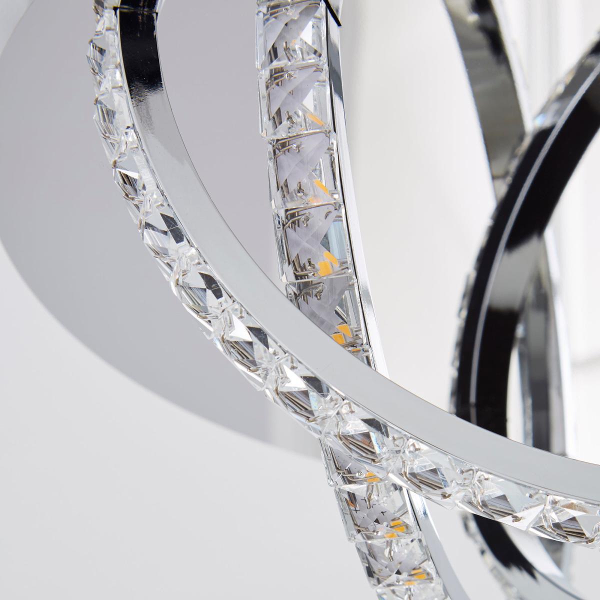 Serena 3 Light Integrated LED Hoops Flush Ceiling Fitting Silver – image 3