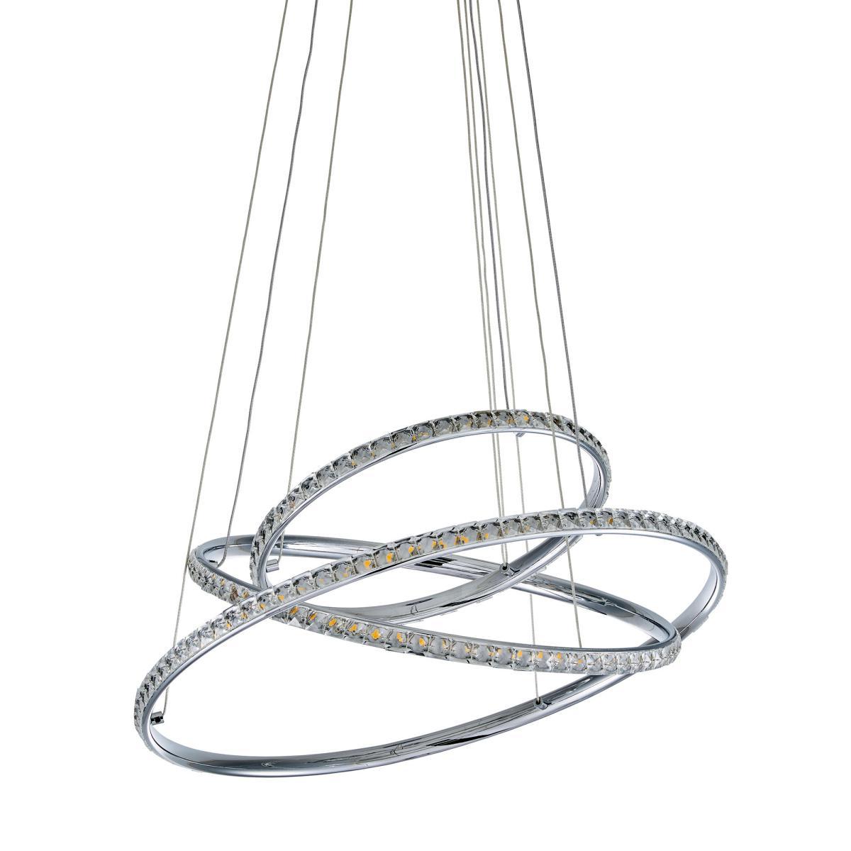 Cali 3 Light Integrated LED Hoop Crystal Ceiling Fitting Chrome – image 5
