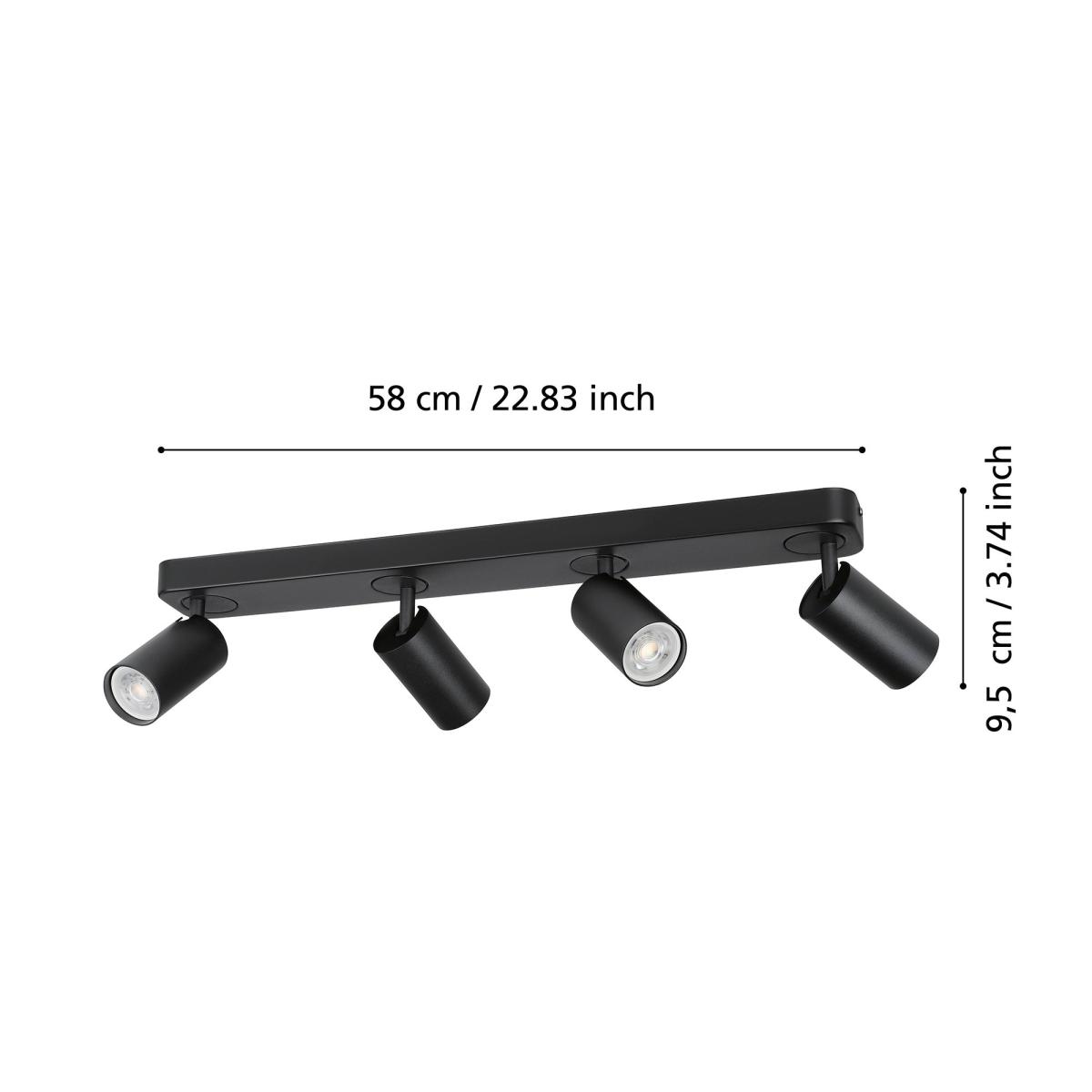 EGLO Telimbela-Z 4 Light Adjustable Spotlight Bar Black – image 4