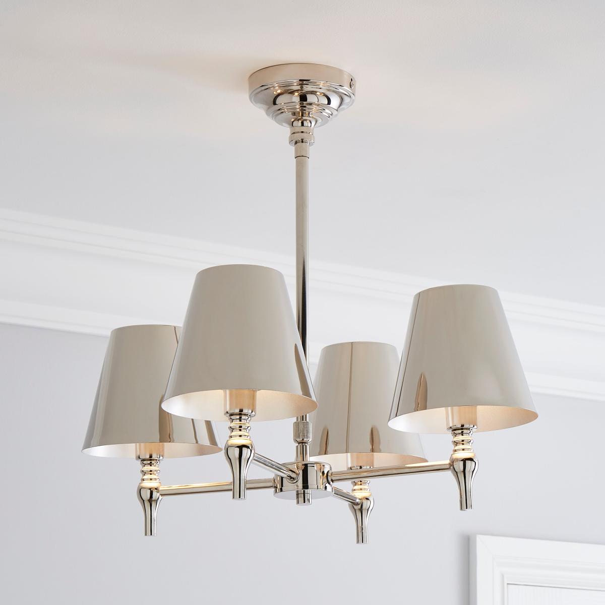 Dorma Bedford 4 Light Polished Nickel Ceiling Fitting Silver – image 1