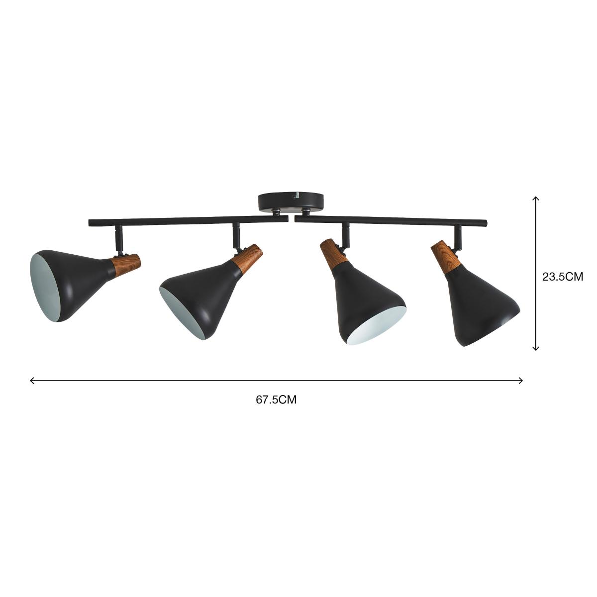 Elements Wolston 4 Light Spotlight Bar Black – image 7