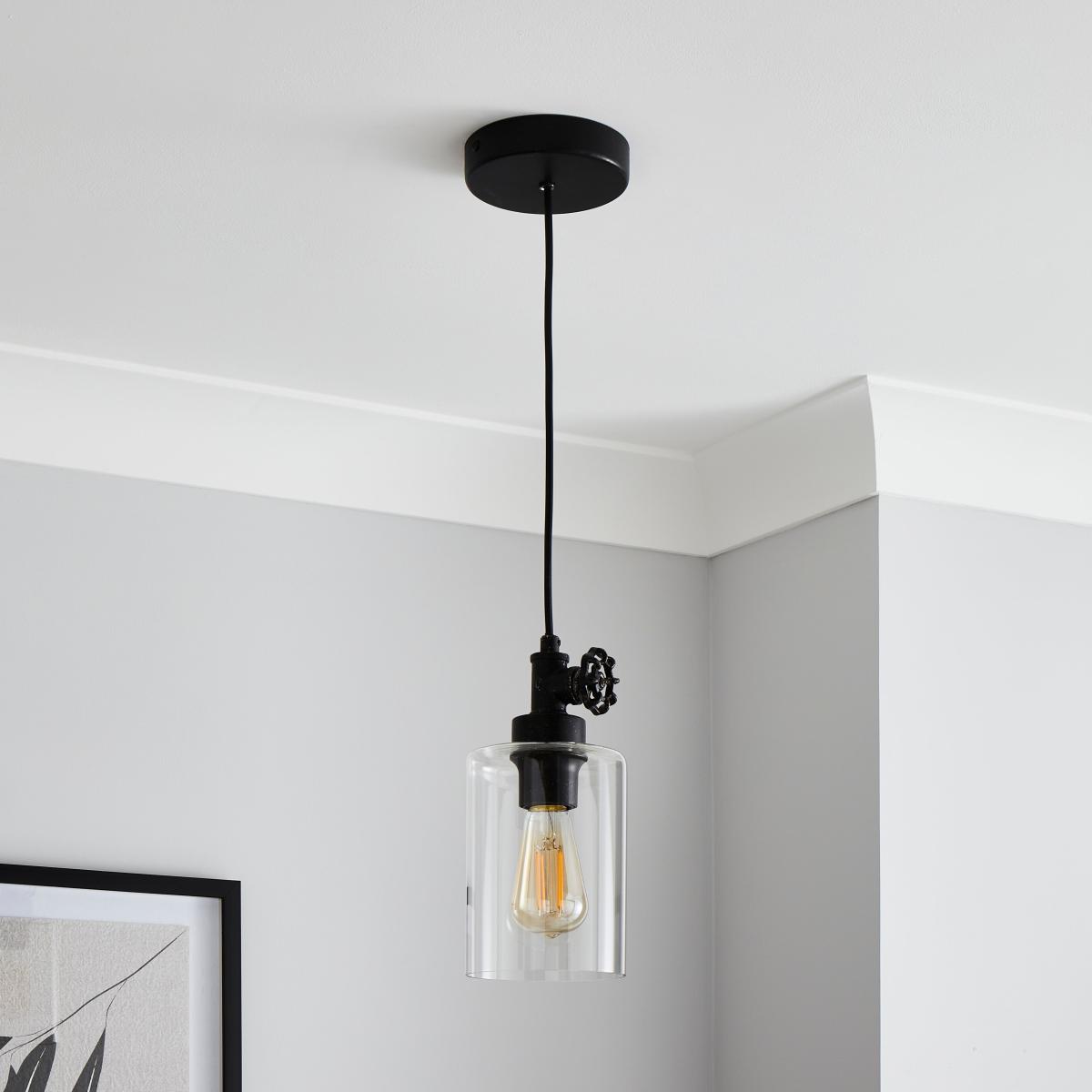 Bates 1 Light Ceiling Fitting Industrial Black – image 2